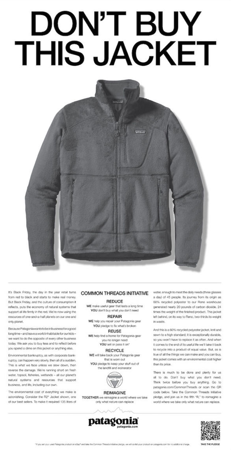 Patagonia's anti-marketing and anti-holiday stunt don't buy this jacket
