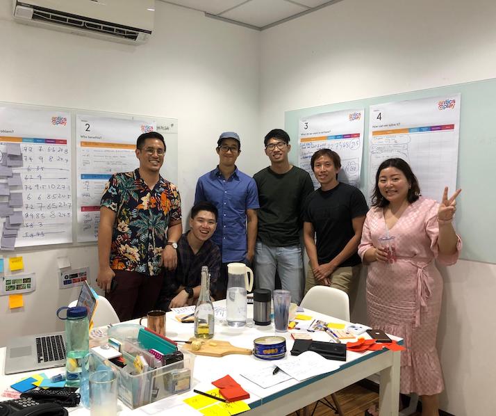 Group shot of antics' team after completing their 1st design sprint