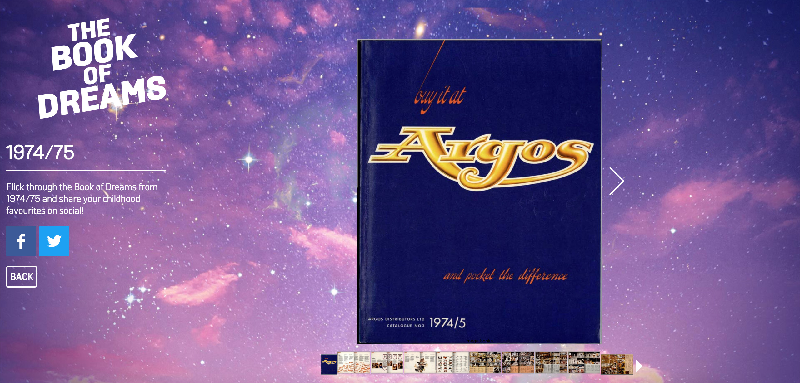 Argos' 70s book of dreams as a part of christmas campaign