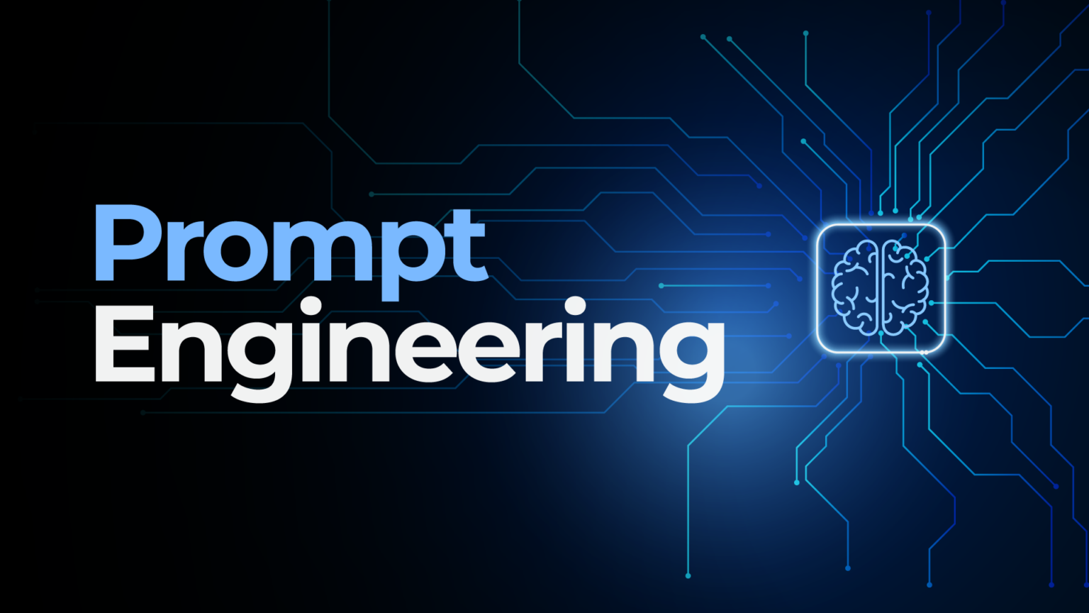 Blue background with the words "Prompt Engineering" in white letters.