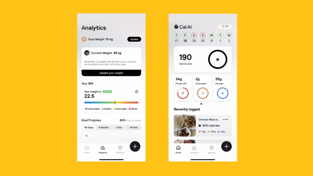 Cal AI for fitness and eating routine